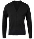 SOL'S Golden Cotton Acrylic V Neck Cardigan | Black