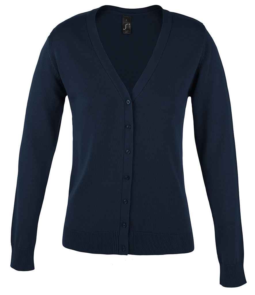 SOL'S Ladies Golden Cotton Acrylic V Neck Cardigan | Navy