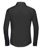Russell Collection Ladies Long Sleeve Fitted Poplin Shirt | Black