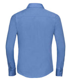 Russell Collection Ladies Long Sleeve Fitted Poplin Shirt | Corporate Blue