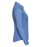 Russell Collection Ladies Long Sleeve Fitted Poplin Shirt | Corporate Blue