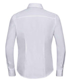 Russell Collection Ladies Long Sleeve Fitted Poplin Shirt | White
