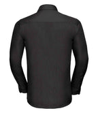 Russell Collection Long Sleeve Tailored Poplin Shirt | Black