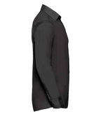 Russell Collection Long Sleeve Tailored Poplin Shirt | Black