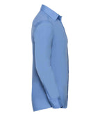 Russell Collection Long Sleeve Tailored Poplin Shirt | Corporate Blue