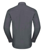 Russell Collection Long Sleeve Tailored Poplin Shirt | Convoy Grey