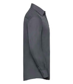 Russell Collection Long Sleeve Tailored Poplin Shirt | Convoy Grey