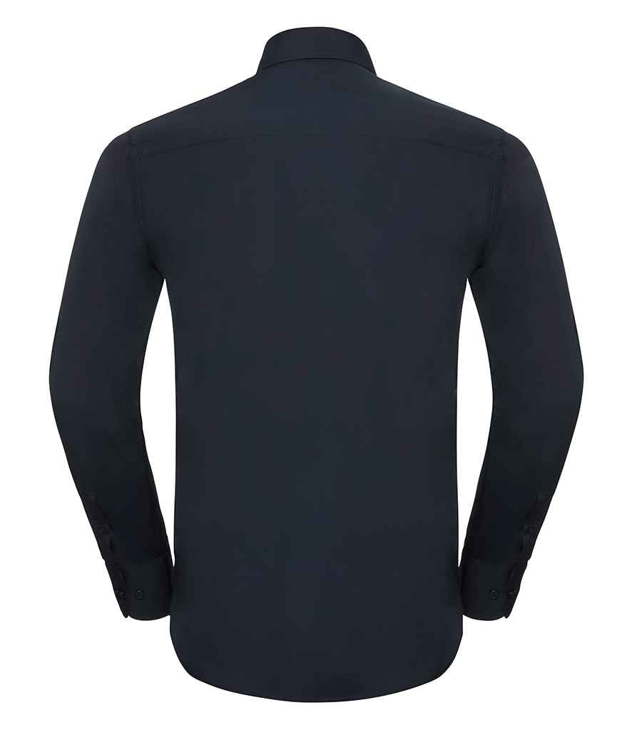 Russell Collection Long Sleeve Tailored Poplin Shirt | French Navy