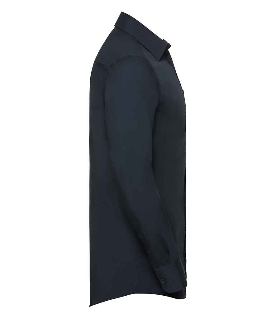 Russell Collection Long Sleeve Tailored Poplin Shirt | French Navy