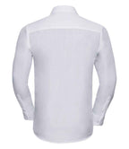 Russell Collection Long Sleeve Tailored Poplin Shirt | White