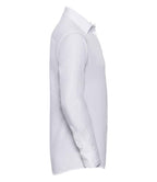 Russell Collection Long Sleeve Tailored Poplin Shirt | White