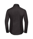 Russell Collection Ladies Long Sleeve Easy Care Oxford Shirt | Black