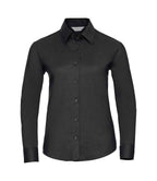 Russell Collection Ladies Long Sleeve Easy Care Oxford Shirt | Black