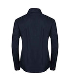 Russell Collection Ladies Long Sleeve Easy Care Oxford Shirt | Bright Navy
