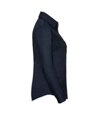 Russell Collection Ladies Long Sleeve Easy Care Oxford Shirt | Bright Navy