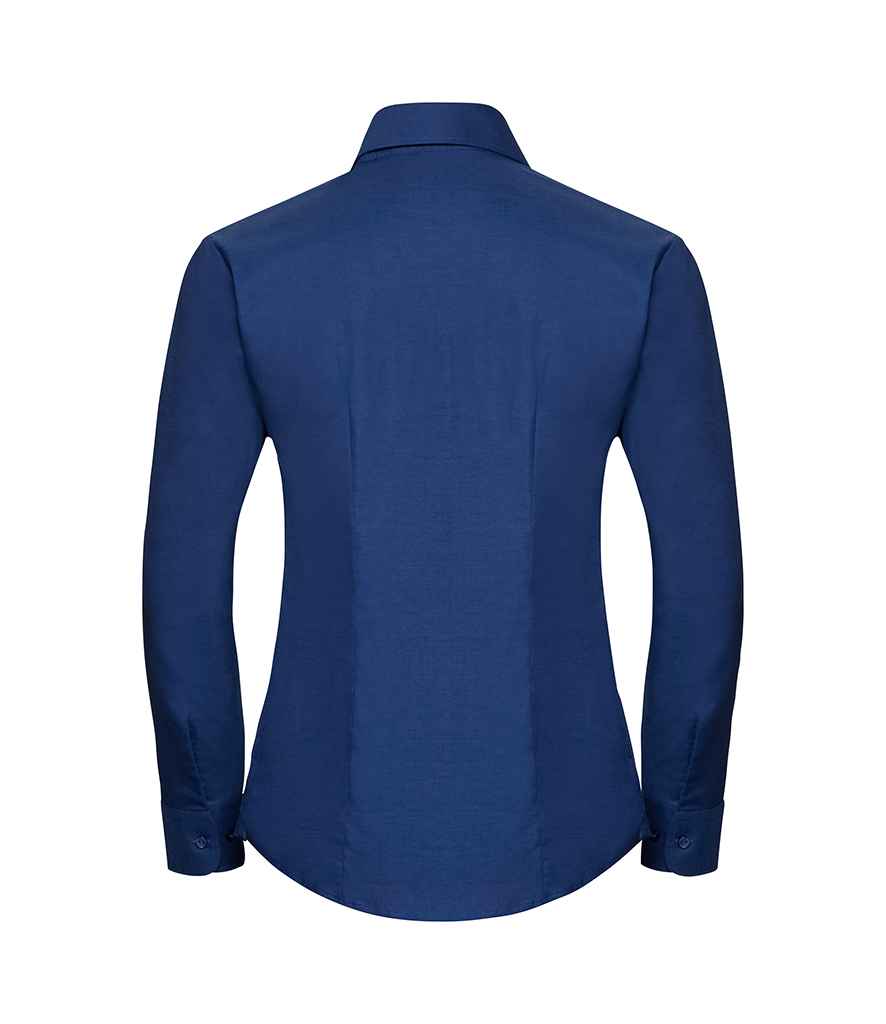 Russell Collection Ladies Long Sleeve Easy Care Oxford Shirt | Bright Royal