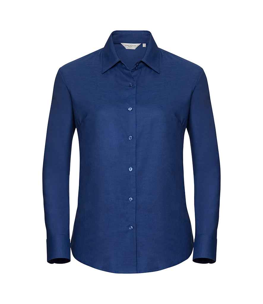 Russell Collection Ladies Long Sleeve Easy Care Oxford Shirt | Bright Royal