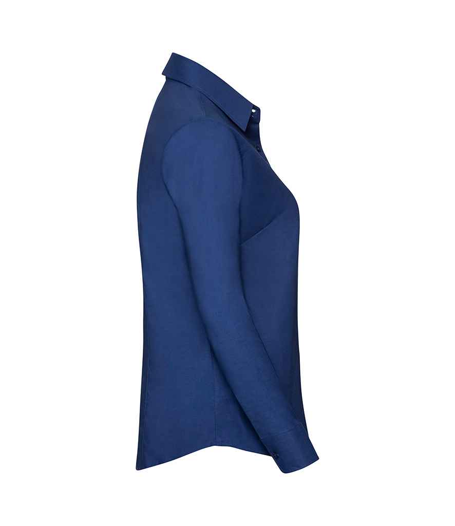 Russell Collection Ladies Long Sleeve Easy Care Oxford Shirt | Bright Royal