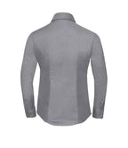 Russell Collection Ladies Long Sleeve Easy Care Oxford Shirt | Silver