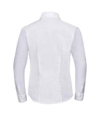Russell Collection Ladies Long Sleeve Easy Care Oxford Shirt | White