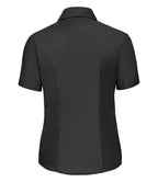 Russell Collection Ladies Short Sleeve Easy Care Oxford Shirt | Black