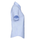 Russell Collection Ladies Short Sleeve Easy Care Oxford Shirt | Oxford Blue