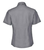 Russell Collection Ladies Short Sleeve Easy Care Oxford Shirt | Silver