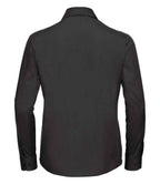 Russell Collection Ladies Long Sleeve Easy Care Poplin Shirt | Black