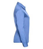 Russell Collection Ladies Long Sleeve Easy Care Poplin Shirt | Corporate Blue