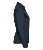 Russell Collection Ladies Long Sleeve Easy Care Poplin Shirt | French Navy