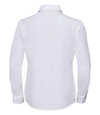 Russell Collection Ladies Long Sleeve Easy Care Poplin Shirt | White