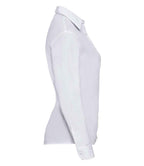 Russell Collection Ladies Long Sleeve Easy Care Poplin Shirt | White