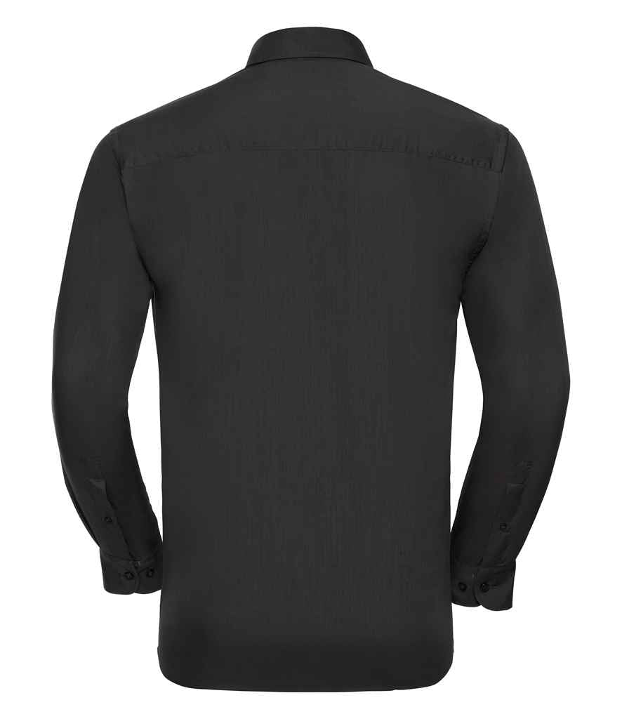 Russell Collection Long Sleeve Easy Care Poplin Shirt | Black
