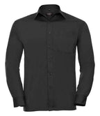 Russell Collection Long Sleeve Easy Care Poplin Shirt | Black