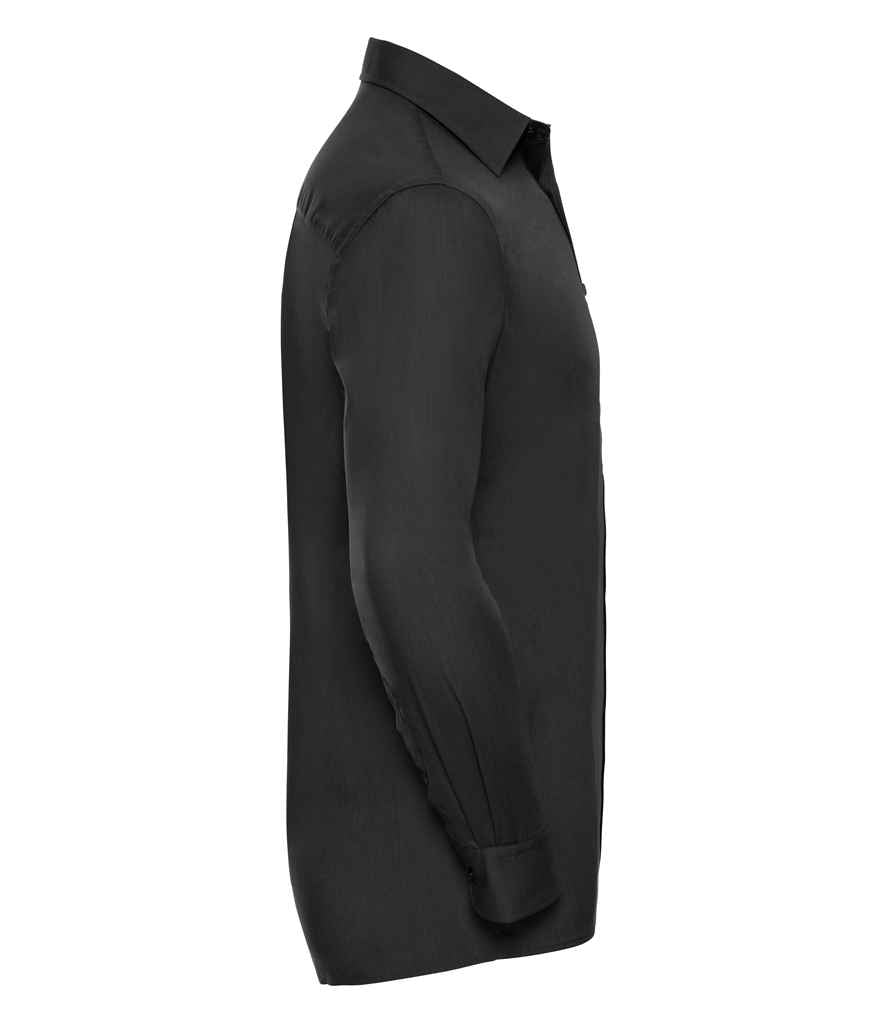 Russell Collection Long Sleeve Easy Care Poplin Shirt | Black