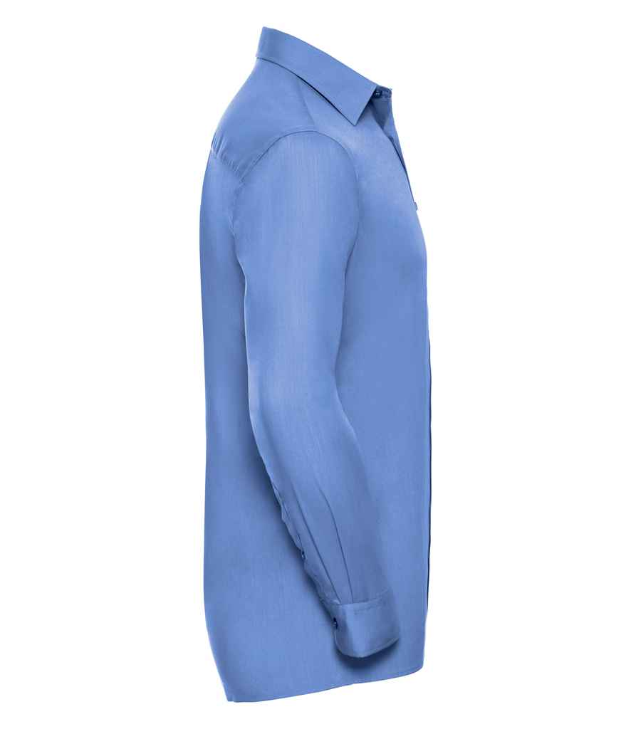 Russell Collection Long Sleeve Easy Care Poplin Shirt | Corporate Blue