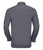 Russell Collection Long Sleeve Easy Care Poplin Shirt | Convoy Grey
