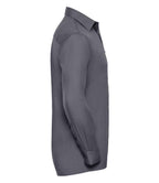 Russell Collection Long Sleeve Easy Care Poplin Shirt | Convoy Grey