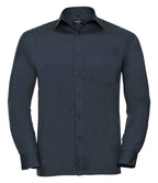 Russell Collection Long Sleeve Easy Care Poplin Shirt | French Navy