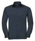 Russell Collection Long Sleeve Easy Care Poplin Shirt | French Navy