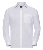 Russell Collection Long Sleeve Easy Care Poplin Shirt | White