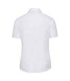 Russell Collection Ladies Short Sleeve Easy Care Poplin Shirt | White