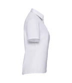 Russell Collection Ladies Short Sleeve Easy Care Poplin Shirt | White