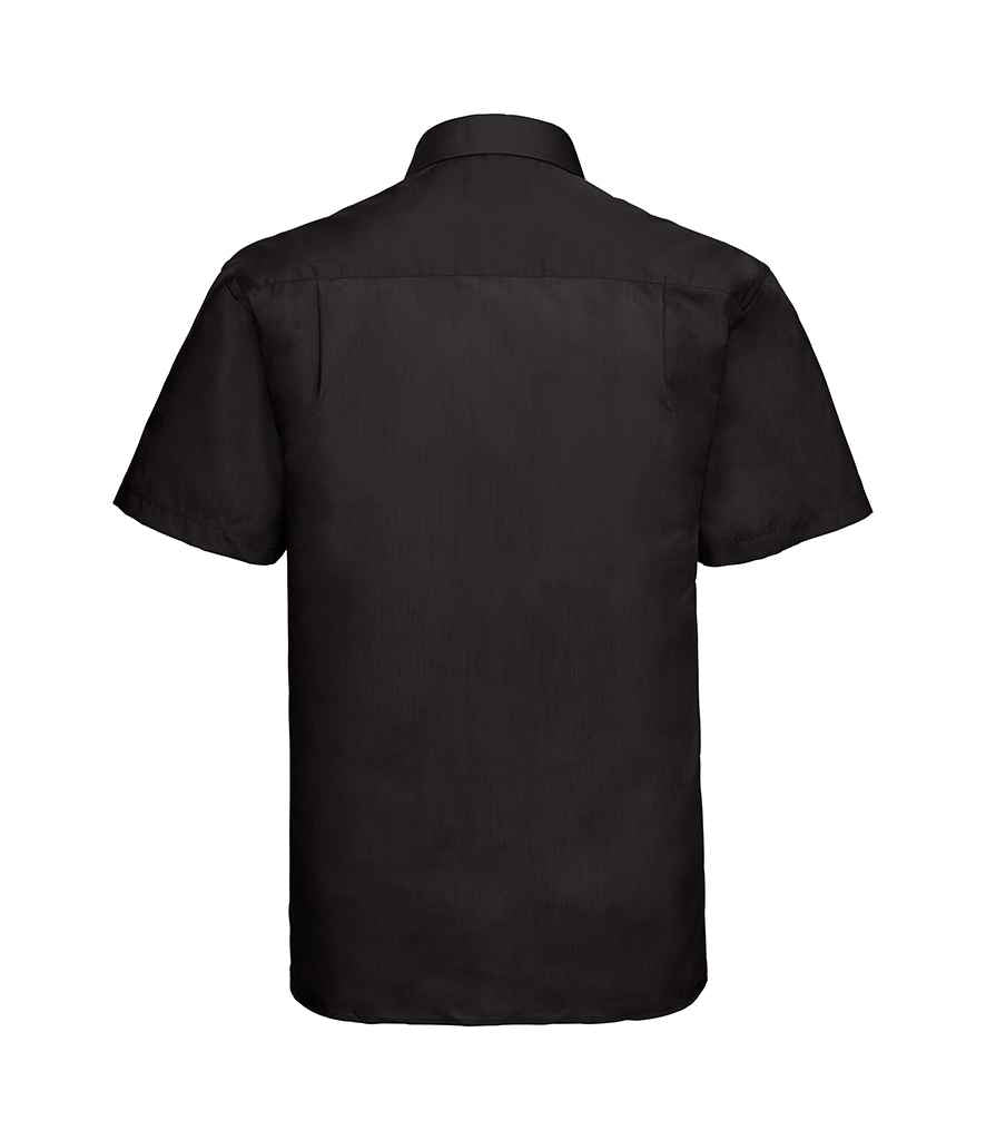 Russell Collection Short Sleeve Easy Care Poplin Shirt | Black