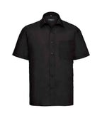 Russell Collection Short Sleeve Easy Care Poplin Shirt | Black