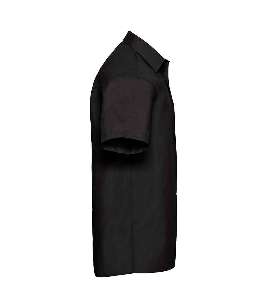 Russell Collection Short Sleeve Easy Care Poplin Shirt | Black