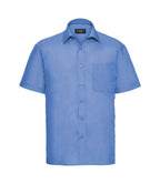 Russell Collection Short Sleeve Easy Care Poplin Shirt | Corporate Blue