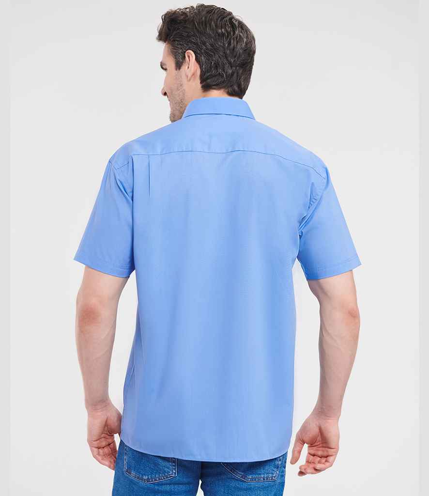 Russell Collection Short Sleeve Easy Care Poplin Shirt | Corporate Blue