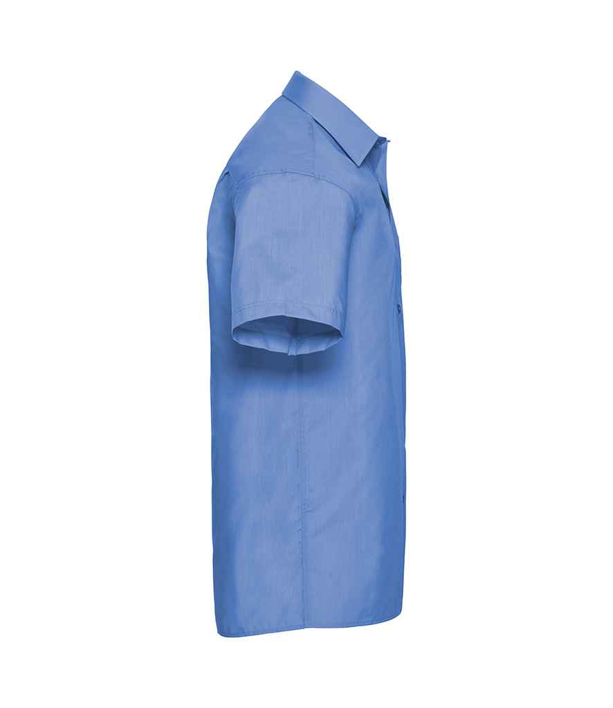 Russell Collection Short Sleeve Easy Care Poplin Shirt | Corporate Blue