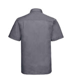 Russell Collection Short Sleeve Easy Care Poplin Shirt | Convoy Grey